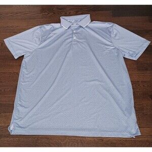 Hickey Freeman Polo Shirt Mens Large Blue Geometric Performance Golf